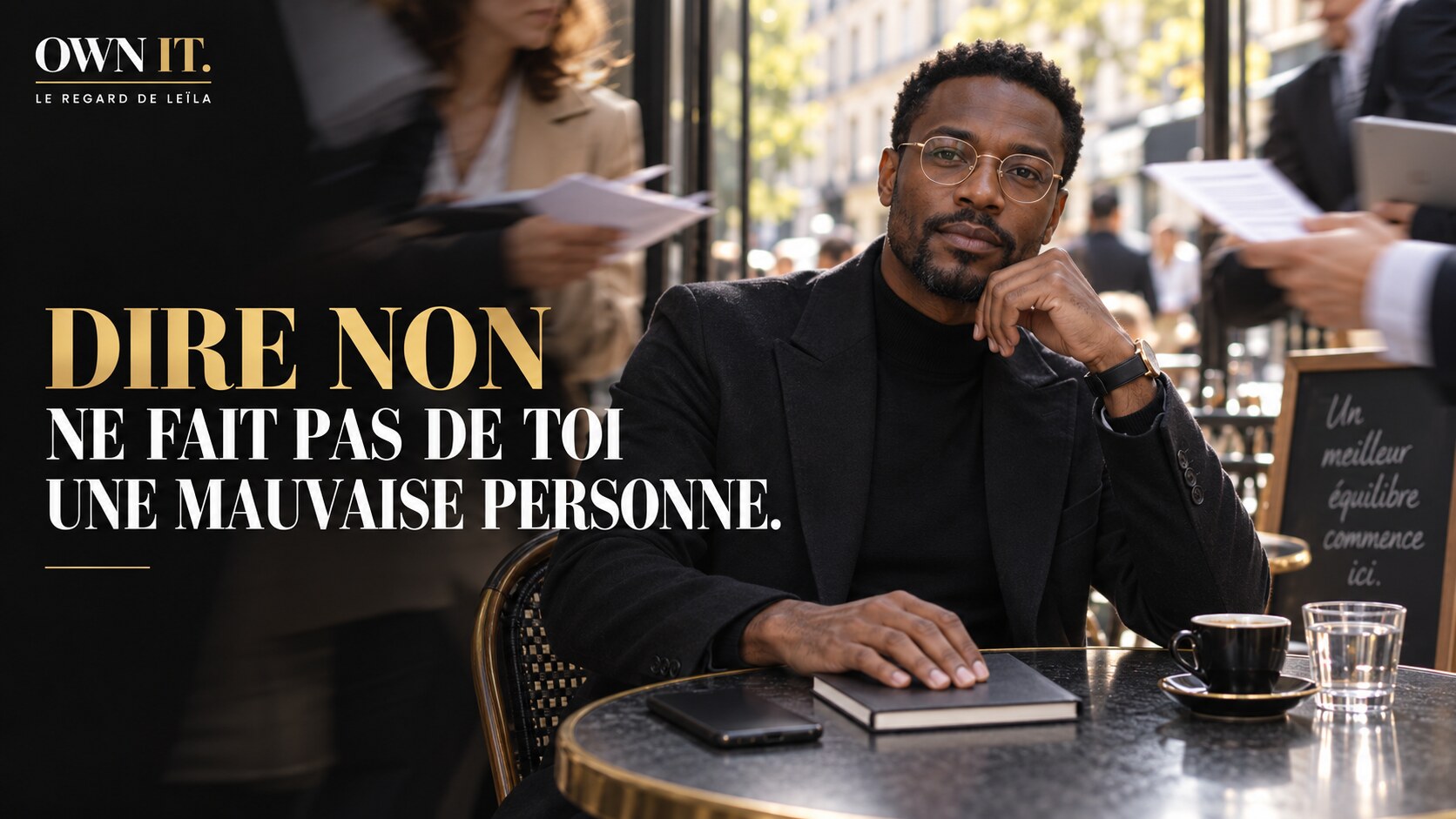 Un homme calme choisit de poser une limite au milieu des sollicitations